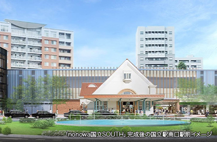 「nonowa国立SOUTH」完成後の国立駅南口駅前イメージ