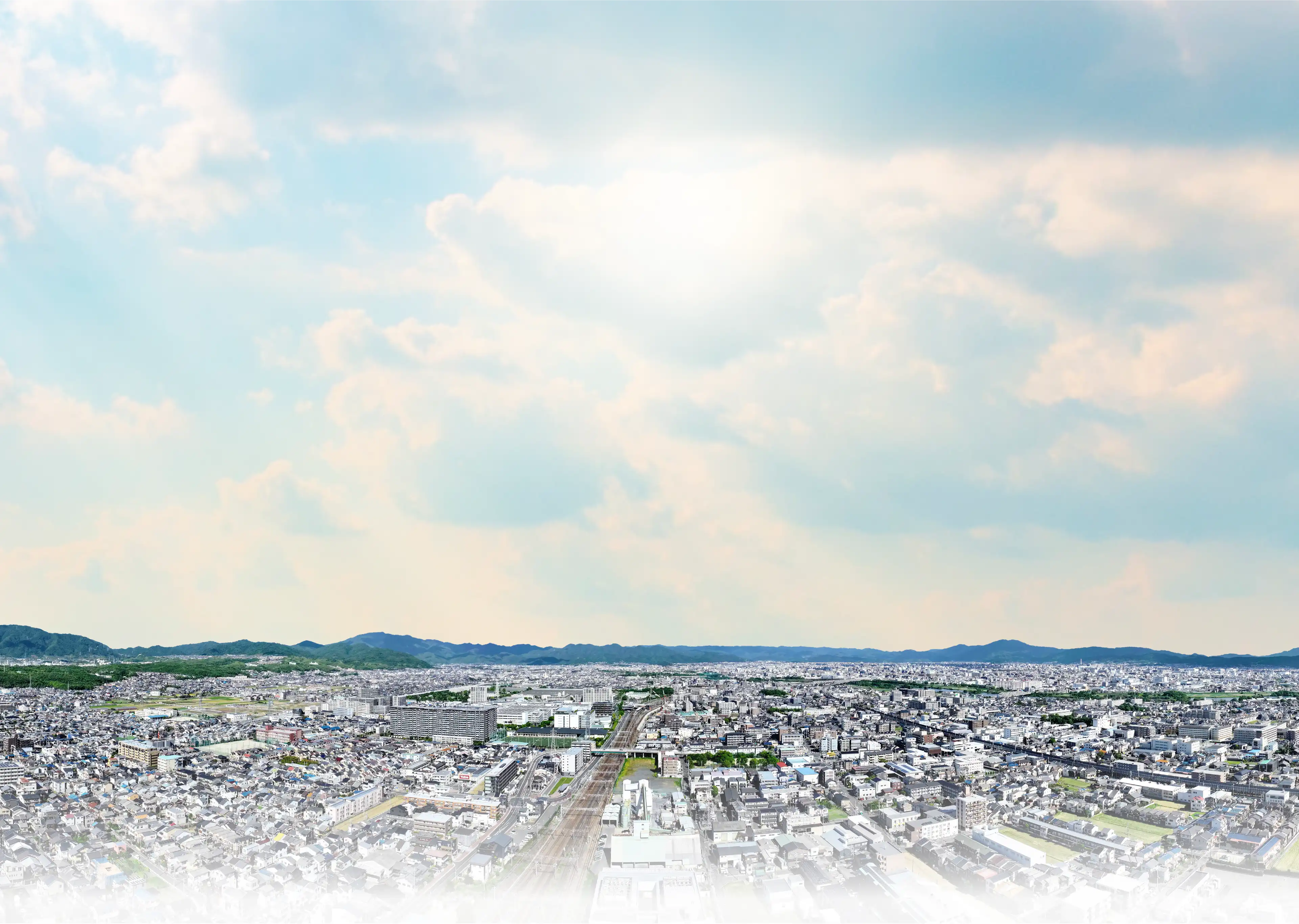 現地38階相当(約120m)から北東方向の眺望(2025年10月撮影)