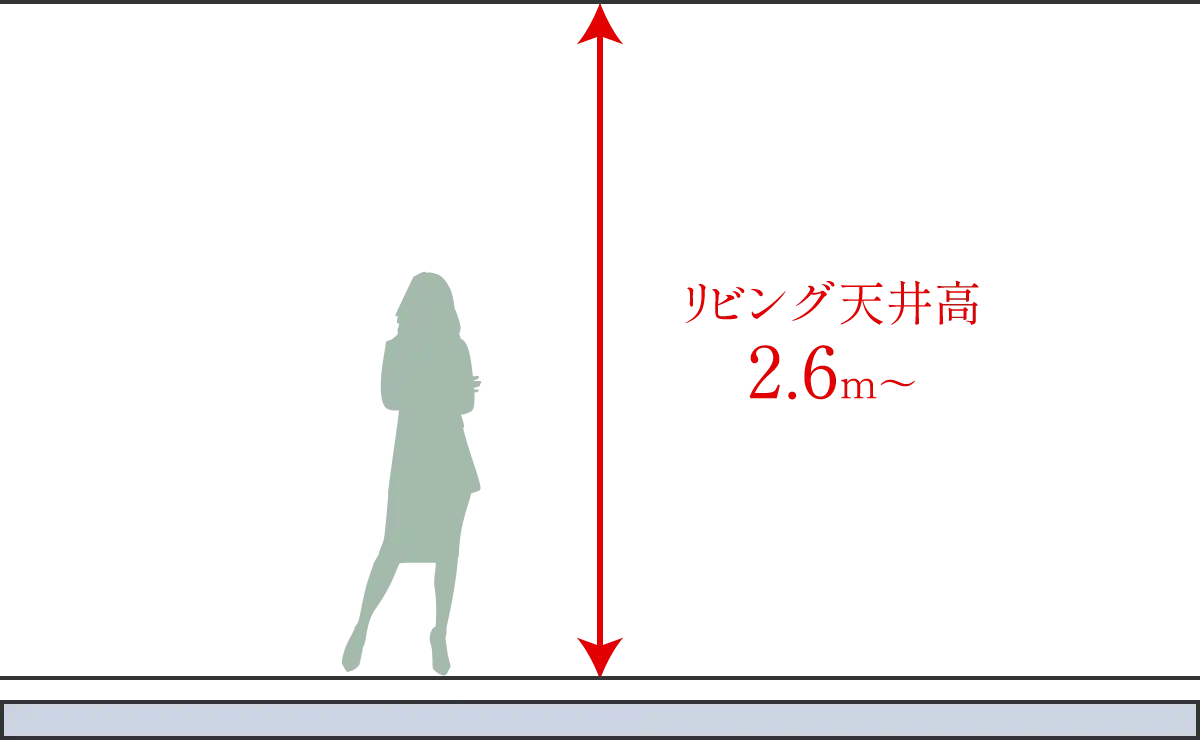 リビング天井高2.6m〜