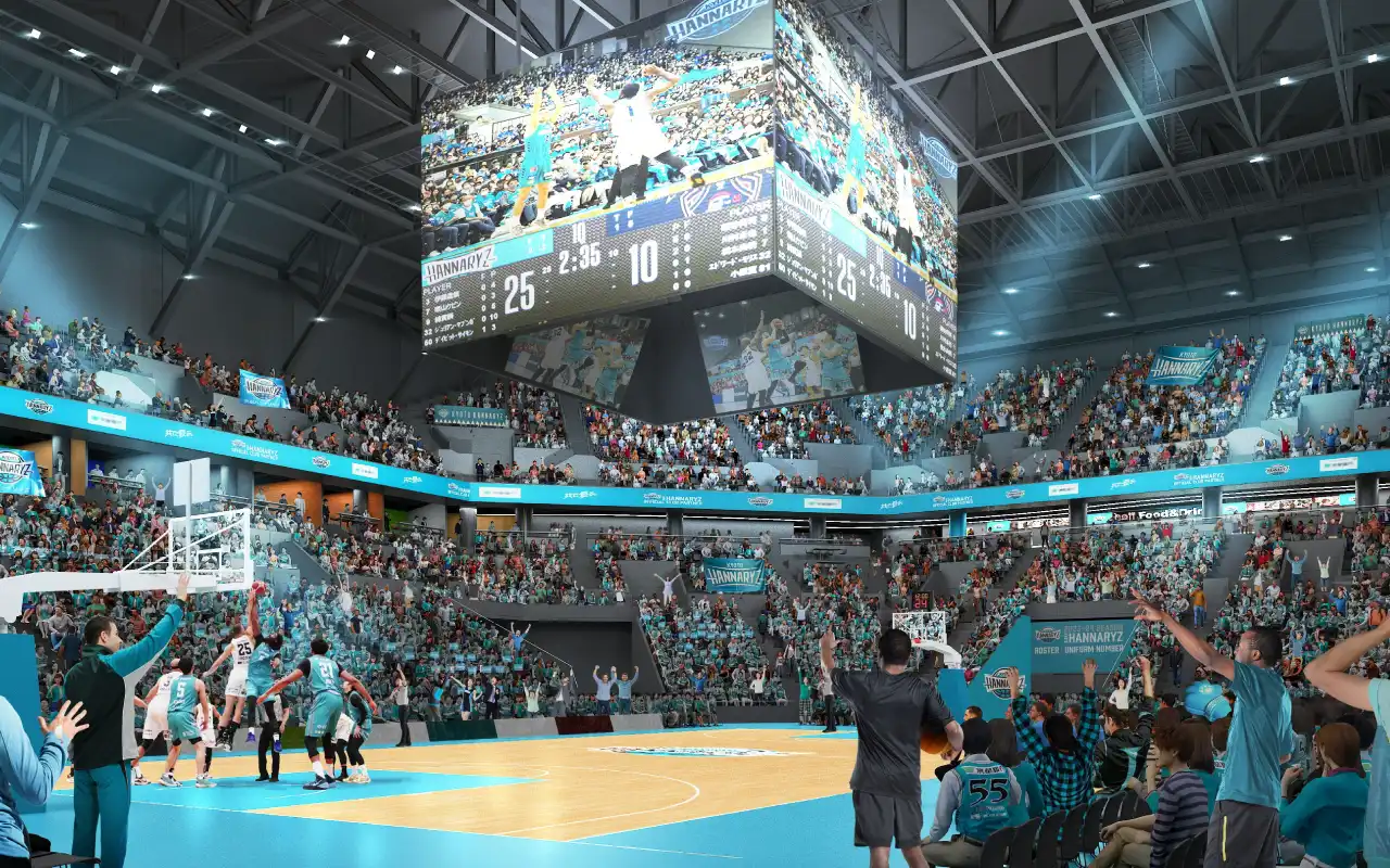 京都アリーナ(仮称)の内部のイメージCG