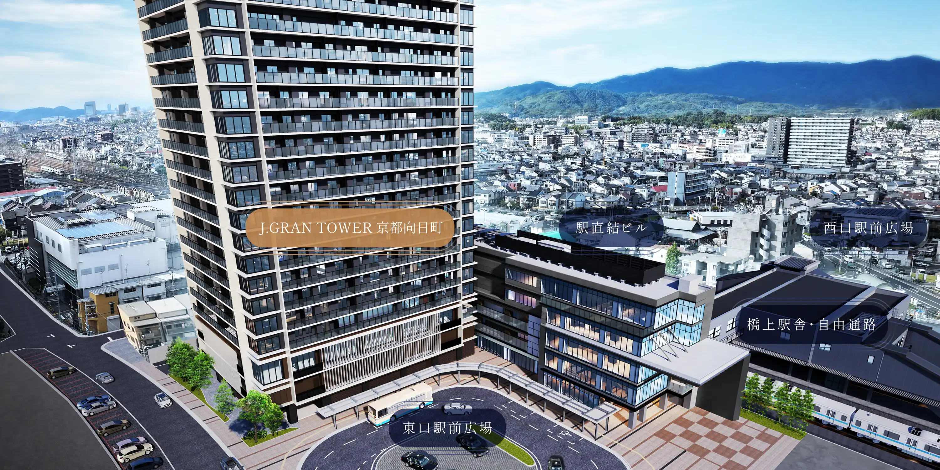 物件とその周辺の施設の完成予想イラスト