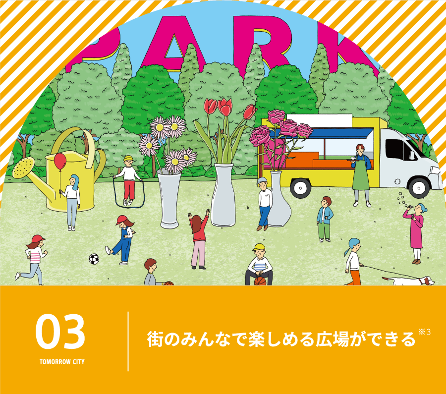 街のみんなで楽しめる広場ができる