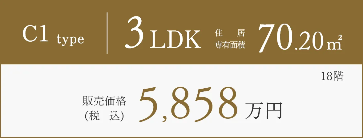 C1 type 3LDK 5,858万円