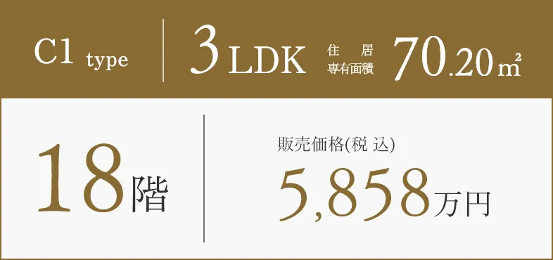 C1 type 3LDK 5,858万円
