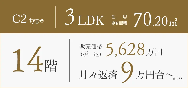 C2 type 3LDK 5,628万円